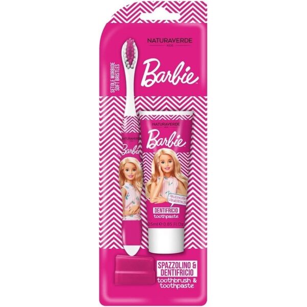 BARBIE KIT SPAZZOLINO+ DENTIFRICIO FRAGOLA E CARAMELLO  25 ML