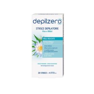 DEPILZERO STRISCE DEPILATORIE VISO E BIKINI LOTO E ALOE VERA 20PZ