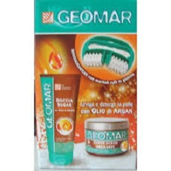 GEOMAR COFFRET S/G SUGAR 200ML+SUGAR SCRUB DRENANTE 300g+MASSAGGIATORE