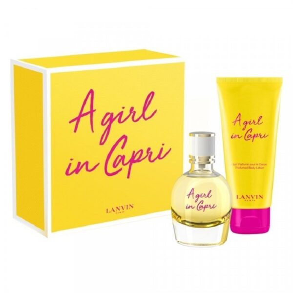 LANVIN PARIS COFFRET A GIRL IN CAPRI EDT 50ML + B/L 100ML