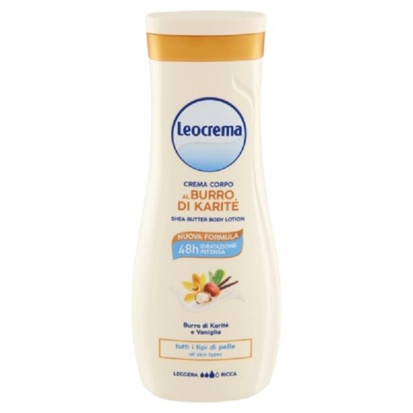 LEOCREMA CREMA CORPO BURRO DI KARITE E VANIGLIA 48H 400ML