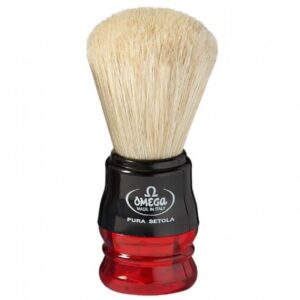 OMEGA PENNELLO BARBA PURA SETOLA STERILIZZATA NERO/ROSSO