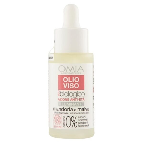 OMIA EcoBioVisage Olio Viso Mandorla e Malva 30ml - Effetto Anti-età p