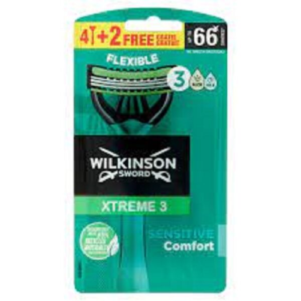WILKINSON XTREME 3 SENSITIVE COMFORT FLEXIBLE 4 RASOI + 2