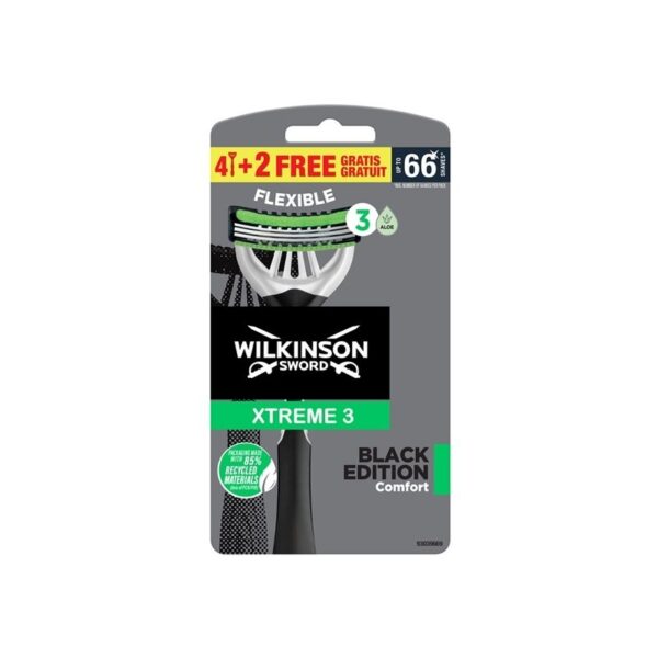 WILKINSON XTREME 3 BLACK EDITION COMFORT FLEXIBLE 4 RASOI + 2