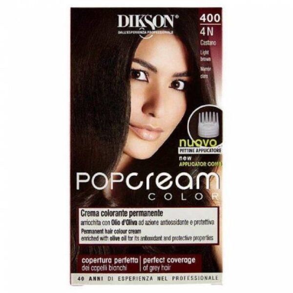 DIKSON POP CREAM CREMA COLORANTE PERMANENTE CASTANO 400 4N