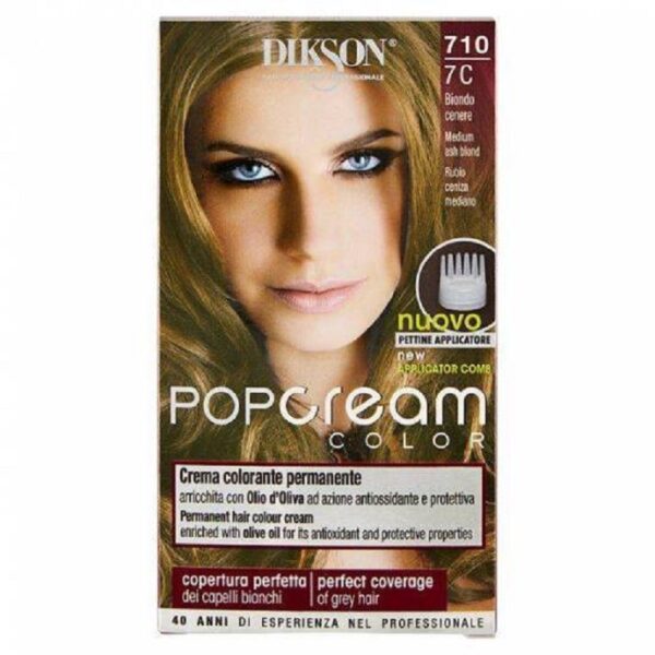 DIKSON POP CREAM CREMA COLORANTE PERMANENTE BIONDO CENERE 710 7C