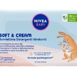 NIVEA BABY SALVIETTINE SOFT & CREAM DETERGENTI IDRATANTI 57PZ