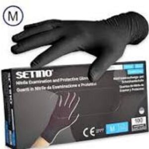 SETINO GUANTI MONOUSO IN NITRILE BLACK TAGLIA M 100PZ