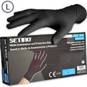 SETINO GUANTI MONOUSO IN NITRILE BLACK TAGLIA XL 100PZ