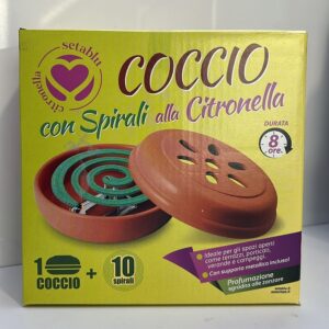 SETABLU COCCIO TERRACOTTA + 10 SPIRALI CITRONELLA