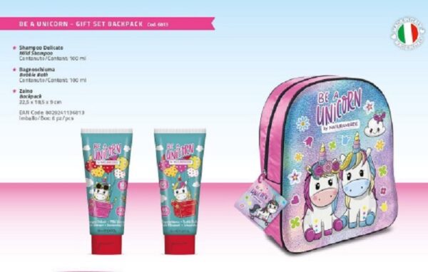 BE A UNICORN COFFRET SHAMPOO 100 ML + B/S 100 ML + ZAINO