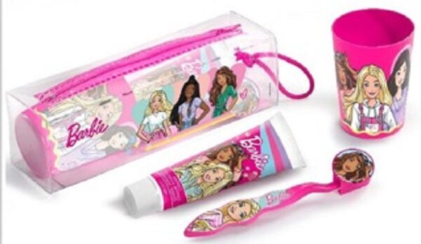 BARBIE KIT DA VIAGGIO BICCHIERE+SPAZZOLINO+DENTIFRICIO