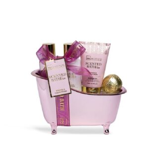 IDC INSTITUTE SCENTED COFFRET VASCA ROSA S/G+B/L+C.MANI+BOMBA NEW