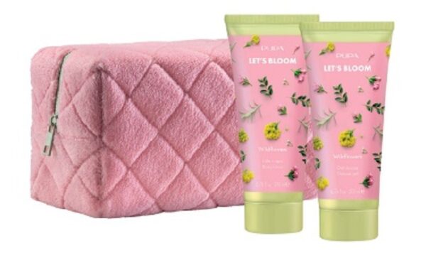 PUPA LET'S BLOOM KIT 1 LATTE DOCCIA + LATTE CORPO WILD FLOWERS+POCHETT