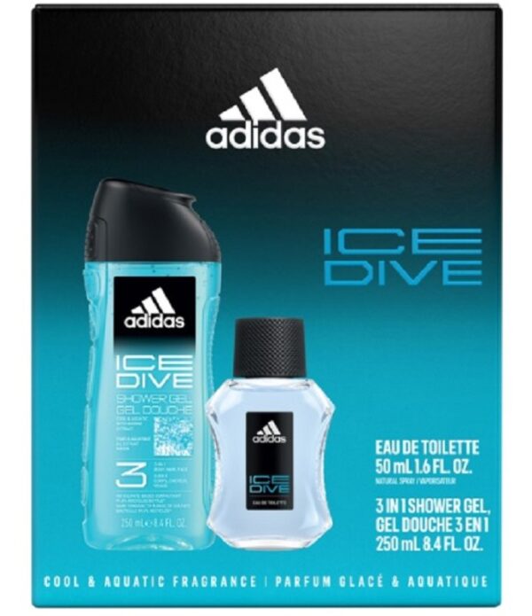 ADIDAS ICE DIVE COFFRET EDT 50ML + S/G 250ML 3IN1 NEW 2024