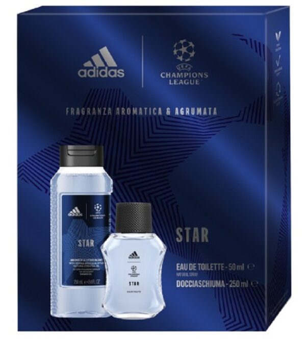 ADIDAS STAR UEFA COFFRET EDT 50ML + DOCCIASCHIUMA 250ML NEW 2024