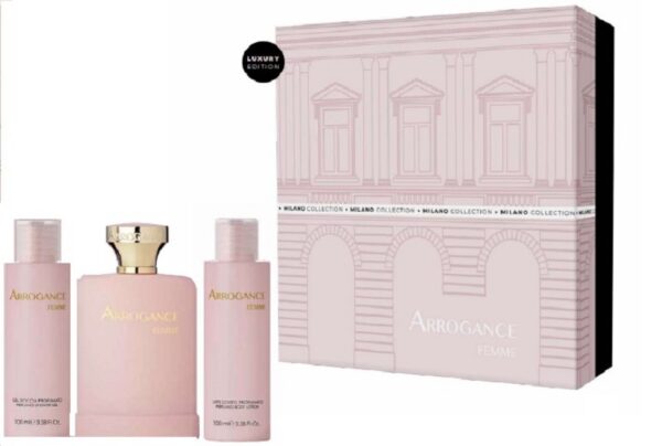 ARROGANCE FEMME COFFRET EDT 50ML VAPO+S/G 100ML+B/L 100ML NEW 2024