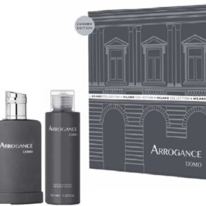 ARROGANCE UOMO COFFRET EDT 50ML SPRAY+2X HAIR&BODY SHAMPOO 100M NEW 24