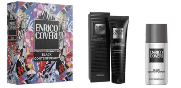 ENRICO COVERI BLACK CONTEMPORARY COFFRET S/G 300ML+DEO 150ML SPRAY 24