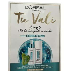 L'OREAL TU VALI BRIGHT REVEAL COFFRET SIERO A/MAC+FLUIDO+PIETRA GUASHA