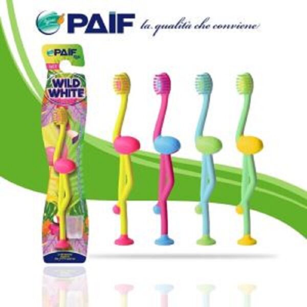 PAIF KIDS SPAZZOLINO DENTI WILD WHITE SOFT FENICOTTERO