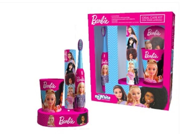 DISNEY BARBIE COFFRET BASE LUMINOSA+SPAZZ ELETTRICO+DENTIFR 75ML+BICCH