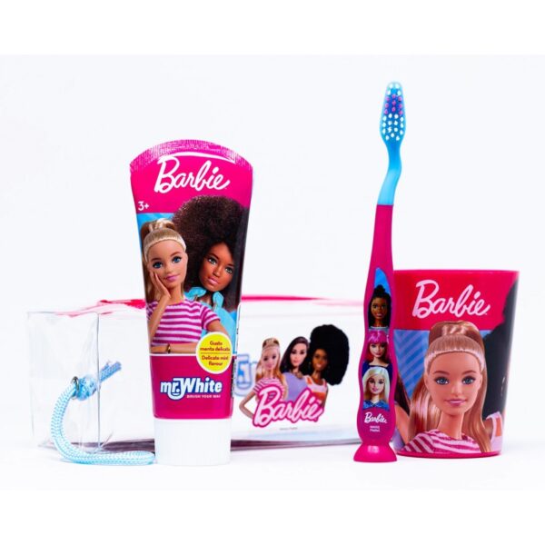 DISNEY BARBIE POCHETTE SPAZZOLINO 2D + DENTIFRICIO 75ML + BICCHIERE