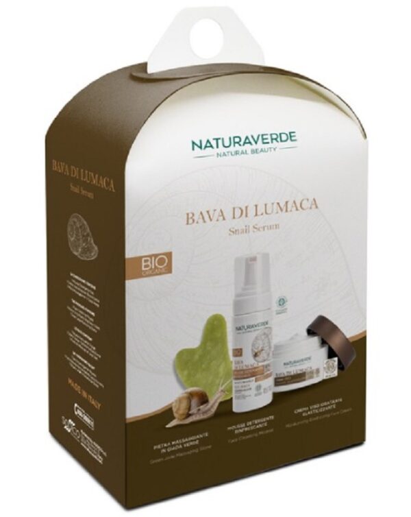 NATURAVERDE COFFRET BIO LUMACA MOUSSE 150ML+CREMA VISO 50ML+PIETRA