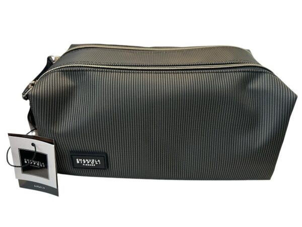 EMANUELA BIFFOLI BEAUTYCASE UOMO TESSUTO TWILL DOPPIO ZIP MANICO