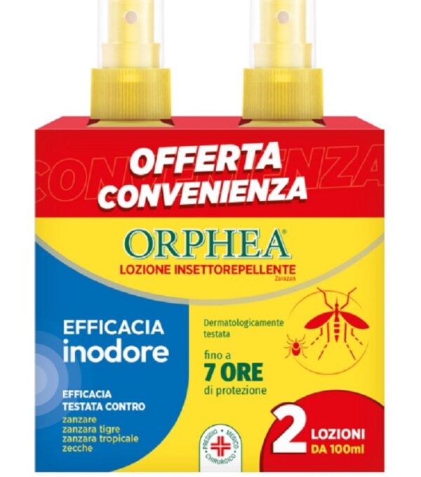 ORPHEA LOZIONE INSETTOREPELLENTE INODORE OFFERTA 2 X 100 ML