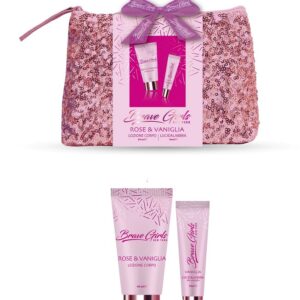 BRAVE GIRLS COFFRET ROSE E VANIGLIA LIP GLOSS 10ML+B/L 60ML+POCHETTE