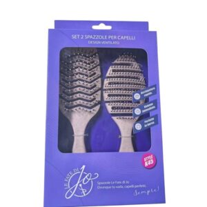 LE FATE DI JO COFFRET 2PZ SPAZZOLA RETTANGOLARE+OVALE DESIG VENTIL K45