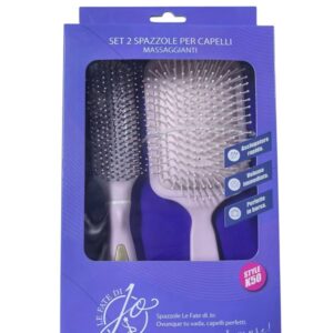 LE FATE DI JO COFFRET 2PZ SPAZZOLE RETTANGOLARI MASSAGGIANTI K50